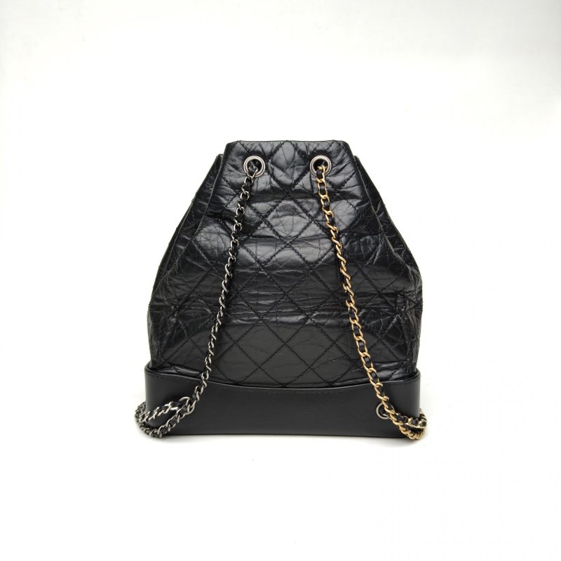 CHANEL GABRIELLE流浪雙肩包小號牛皮24開金銀扣菱格紋肩背包-2