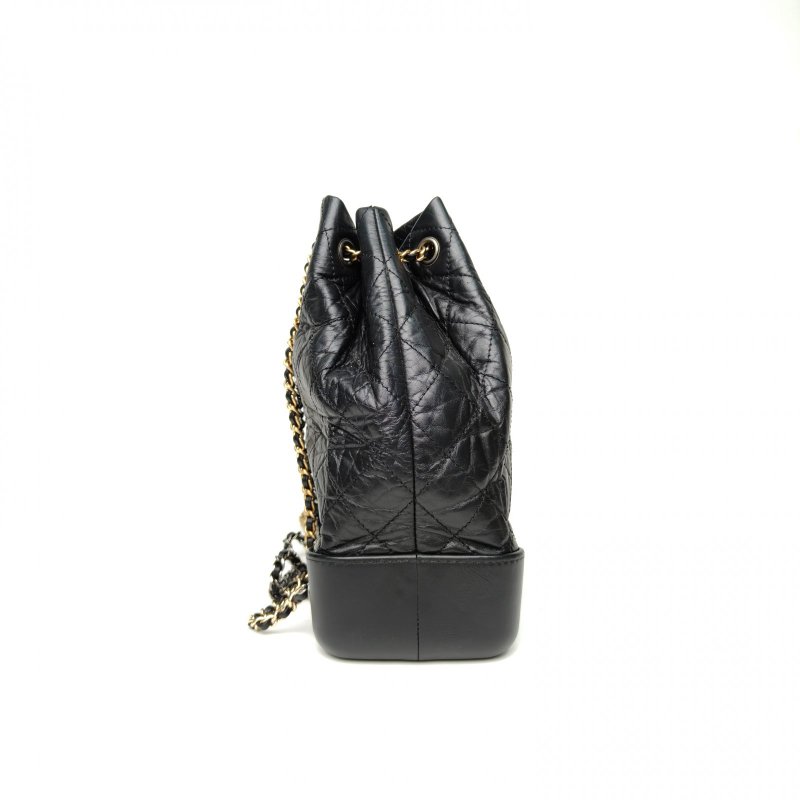 CHANEL GABRIELLE流浪雙肩包小號牛皮24開金銀扣菱格紋肩背包-3