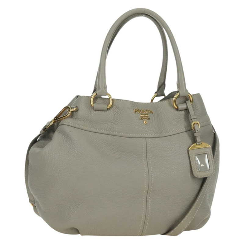 【日本直送】PRADA 手提包 皮革 兩用 米色 金色 正品 yk20246A-0