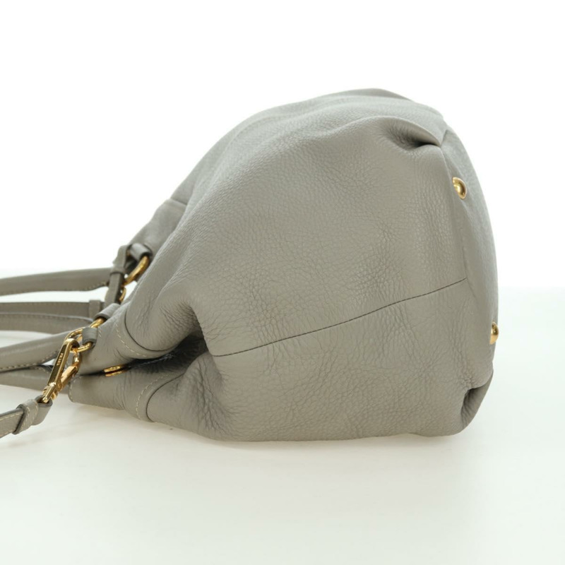 【日本直送】PRADA 手提包 皮革 兩用 米色 金色 正品 yk20246A-2