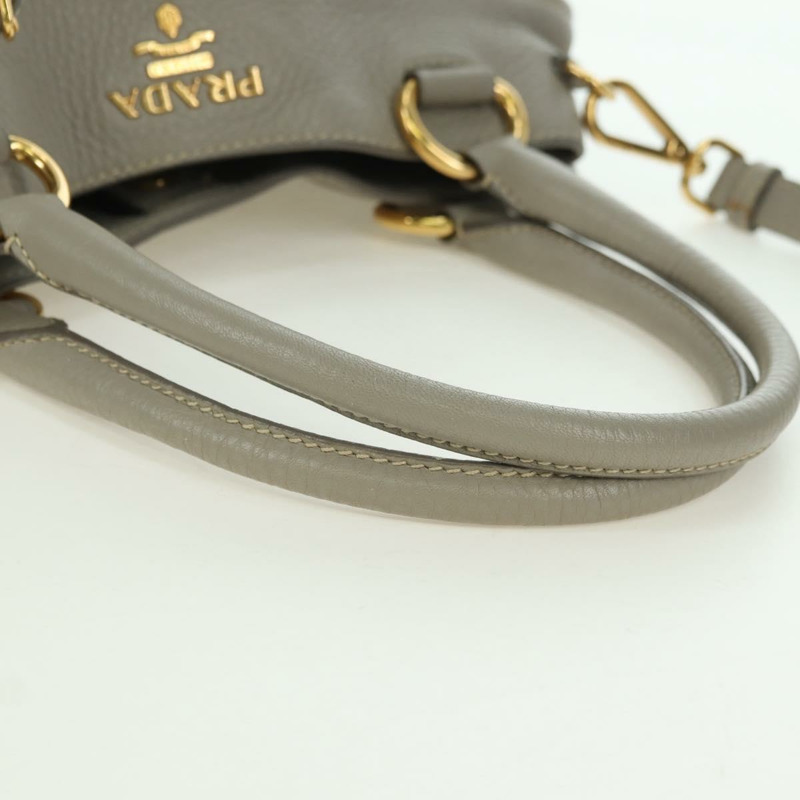 【日本直送】PRADA 手提包 皮革 兩用 米色 金色 正品 yk20246A-6