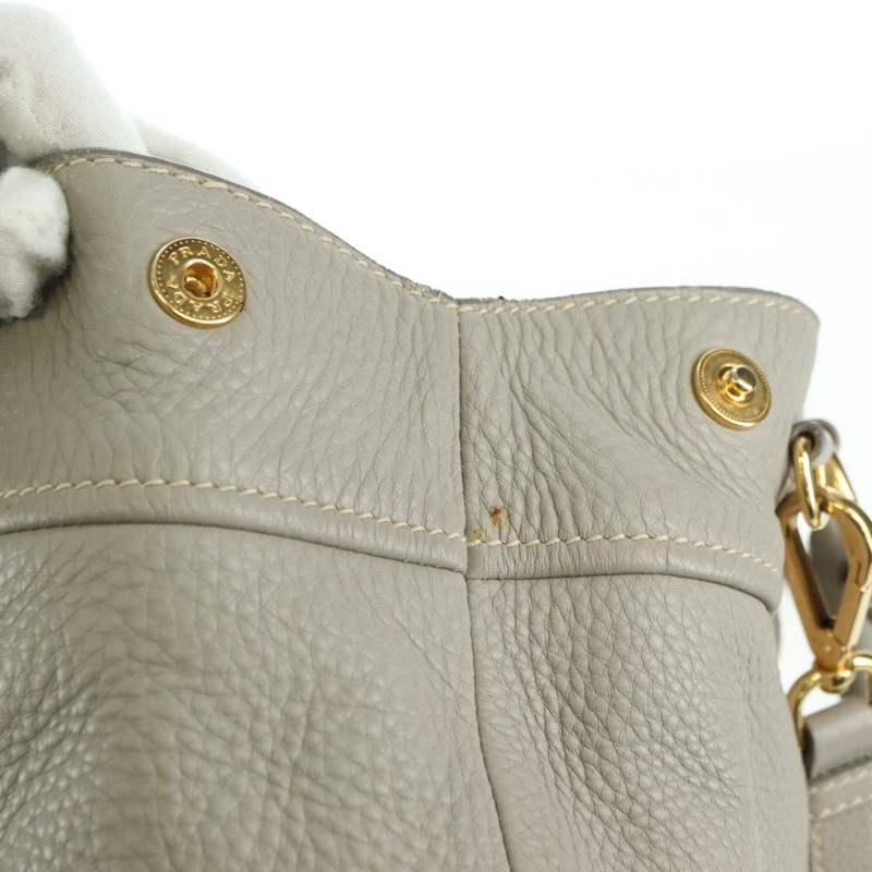 【日本直送】PRADA 手提包 皮革 兩用 米色 金色 正品 yk20246A-8