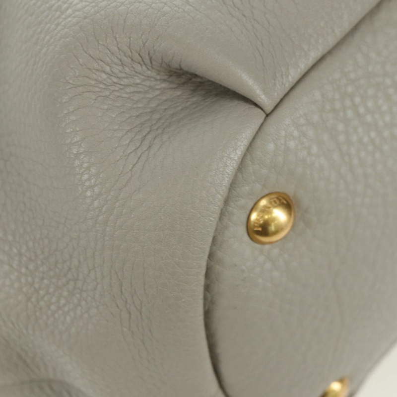 【日本直送】PRADA 手提包 皮革 兩用 米色 金色 正品 yk20246A-16