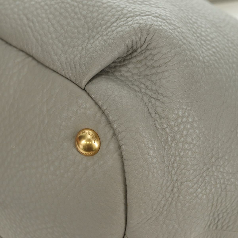 【日本直送】PRADA 手提包 皮革 兩用 米色 金色 正品 yk20246A-19