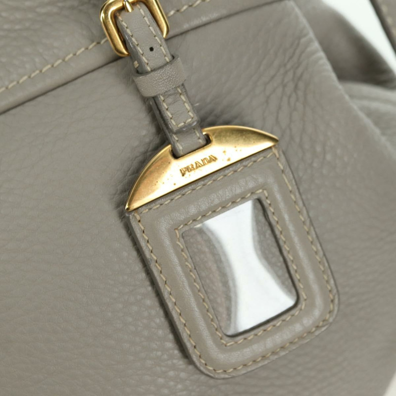 【日本直送】PRADA 手提包 皮革 兩用 米色 金色 正品 yk20246A-20