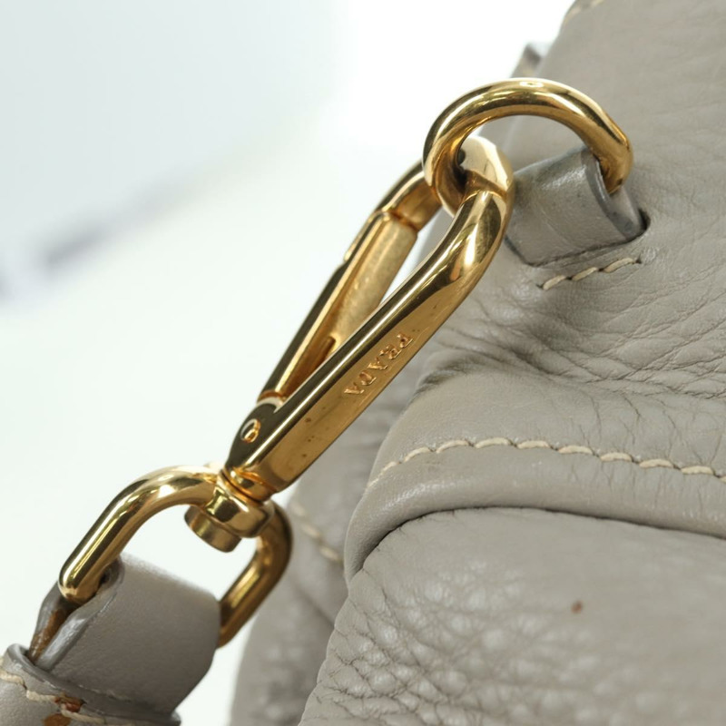 【日本直送】PRADA 手提包 皮革 兩用 米色 金色 正品 yk20246A-22