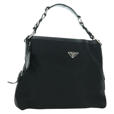 PRADA 單肩包 尼龍 黑色 銀色 BR3438 正品 yk20268SAV
