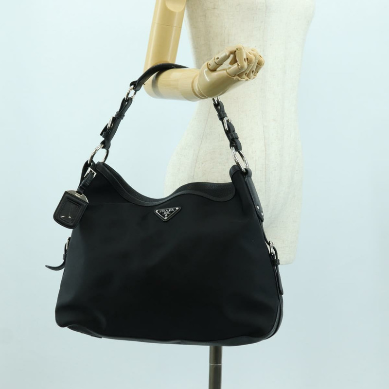 【日本直送】PRADA 單肩包 尼龍 黑色 銀色 BR3438 正品 yk20268SAV-23