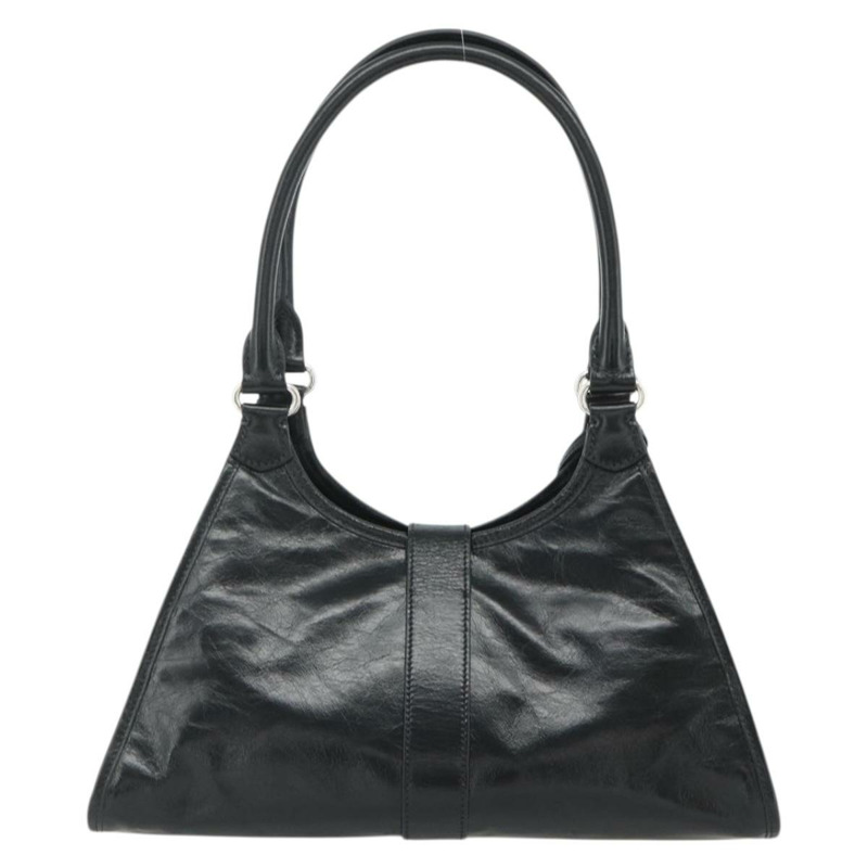 【日本直送】PRADA 手提包 皮革 黑色 銀色 正品 ka3962SAM-1