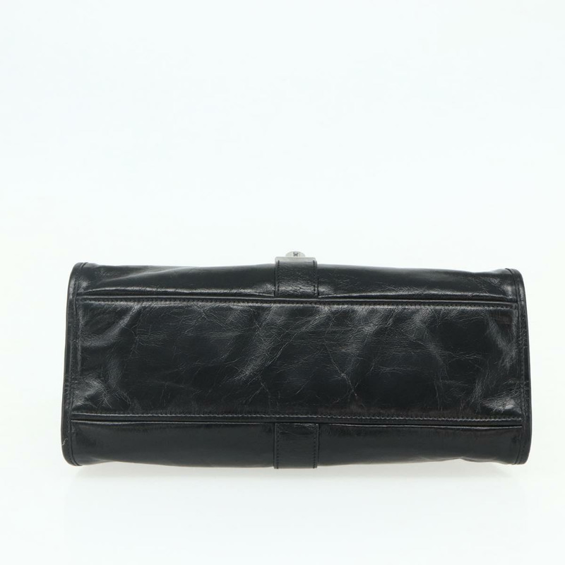 【日本直送】PRADA 手提包 皮革 黑色 銀色 正品 ka3962SAM-4