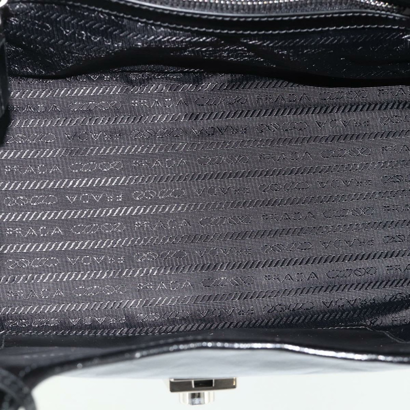 【日本直送】PRADA 手提包 皮革 黑色 銀色 正品 ka3962SAM-9