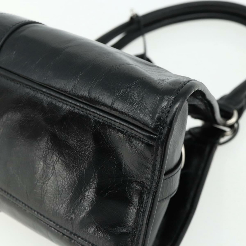 【日本直送】PRADA 手提包 皮革 黑色 銀色 正品 ka3962SAM-16