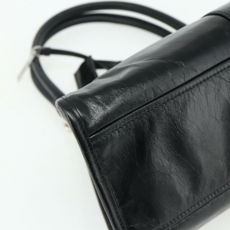 【日本直送】PRADA 手提包 皮革 黑色 銀色 正品 ka3962SAM-17