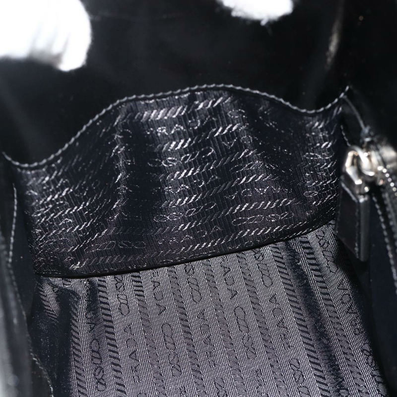 【日本直送】PRADA 手提包 皮革 黑色 銀色 正品 ka3962SAM-20