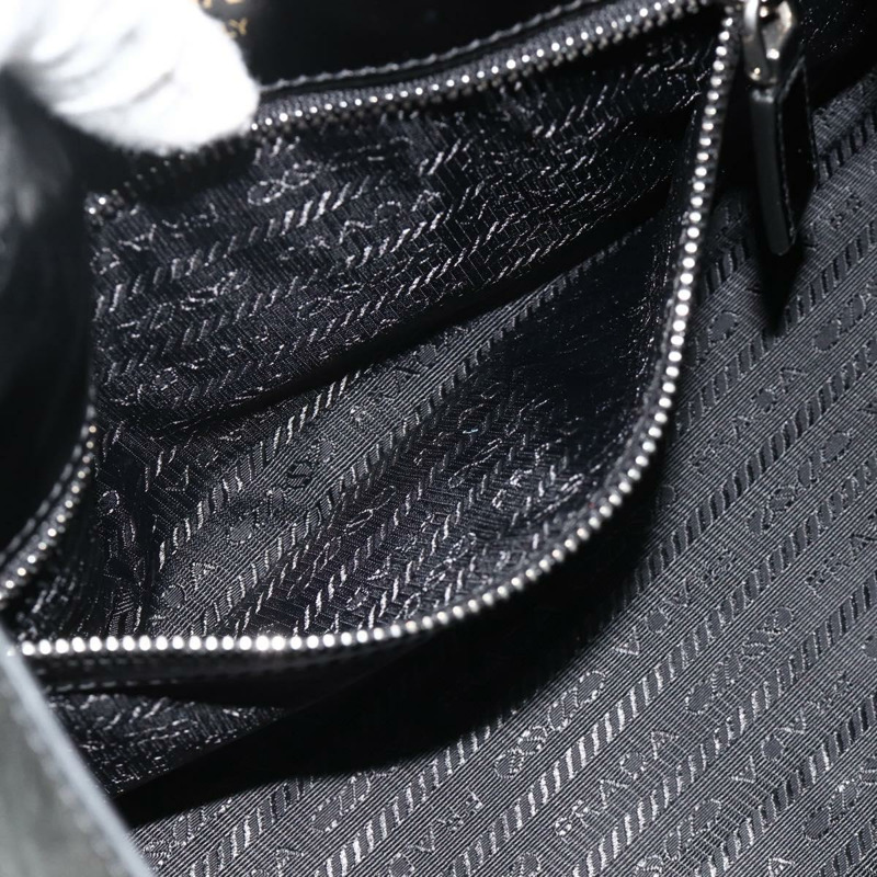 【日本直送】PRADA 手提包 皮革 黑色 銀色 正品 ka3962SAM-22