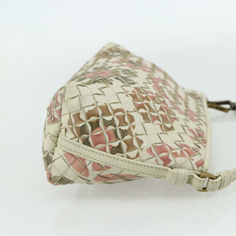 【日本直送】BOTTEGA VENETA INTRECCIATO 皮革配件包 象牙色 金色 正品 176059A-3
