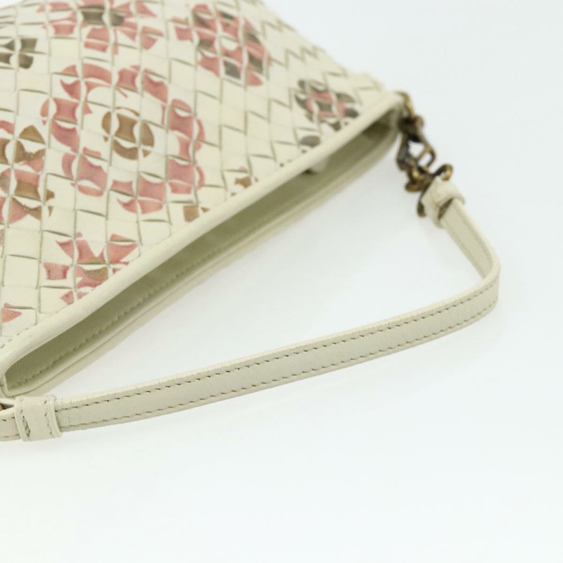 【日本直送】BOTTEGA VENETA INTRECCIATO 皮革配件包 象牙色 金色 正品 176059A-6
