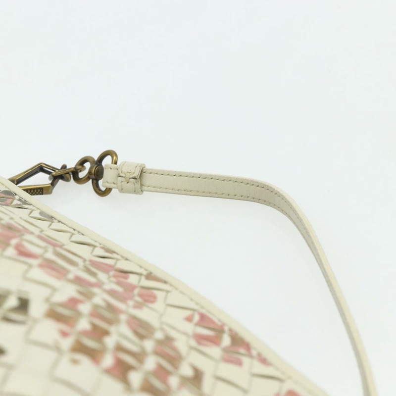 【日本直送】BOTTEGA VENETA INTRECCIATO 皮革配件包 象牙色 金色 正品 176059A-7