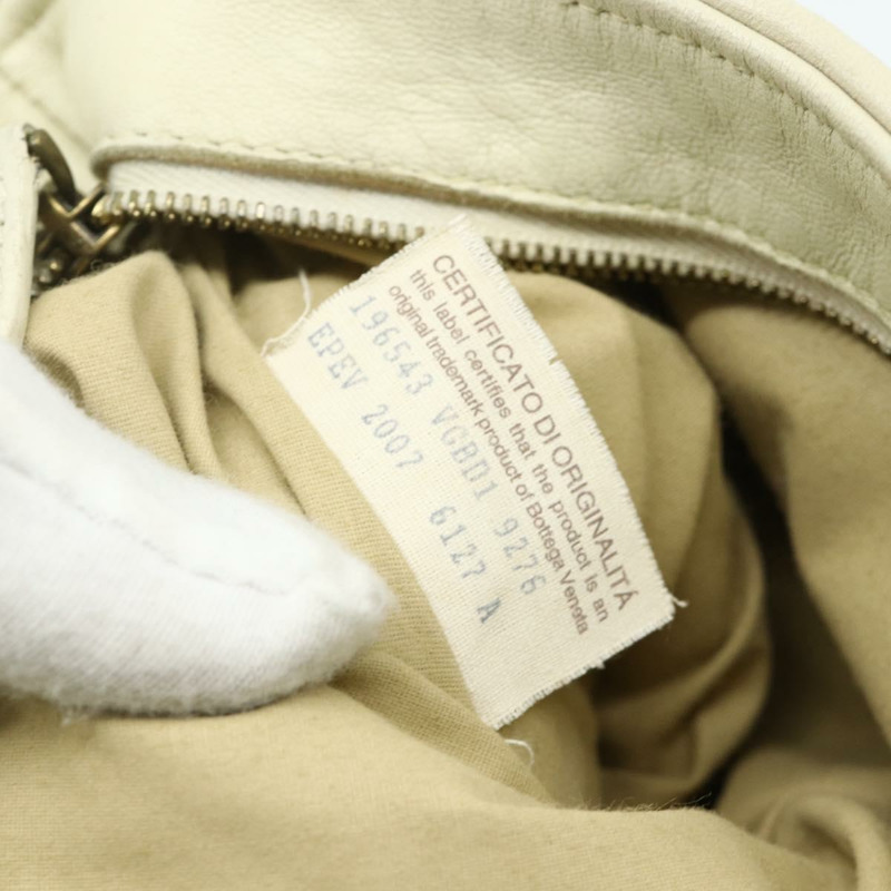 【日本直送】BOTTEGA VENETA INTRECCIATO 皮革配件包 象牙色 金色 正品 176059A-11