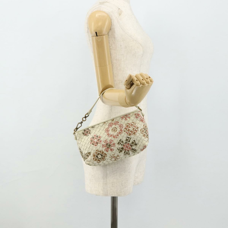 【日本直送】BOTTEGA VENETA INTRECCIATO 皮革配件包 象牙色 金色 正品 176059A-19