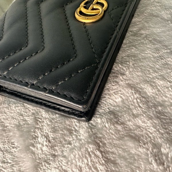 Gucci 黑色marmont 金釦短夾-18