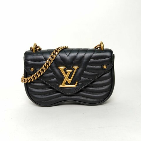 LOUIS VUITTON NewWave蜜臀包小號21黑色牛皮金扣2019肩背包