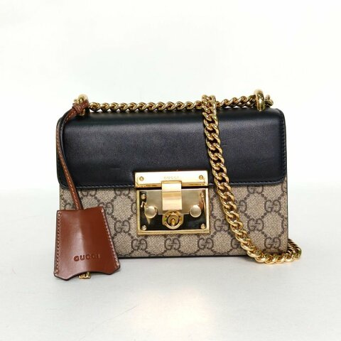 GUCCI Padlock鎖頭包小號20.5黑色牛皮/PVC金扣肩背包
