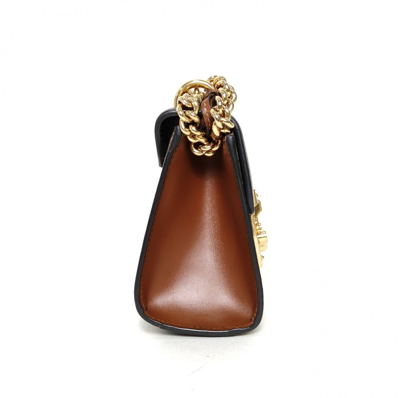 GUCCI Padlock鎖頭包小號20.5黑色牛皮/PVC金扣肩背包-3