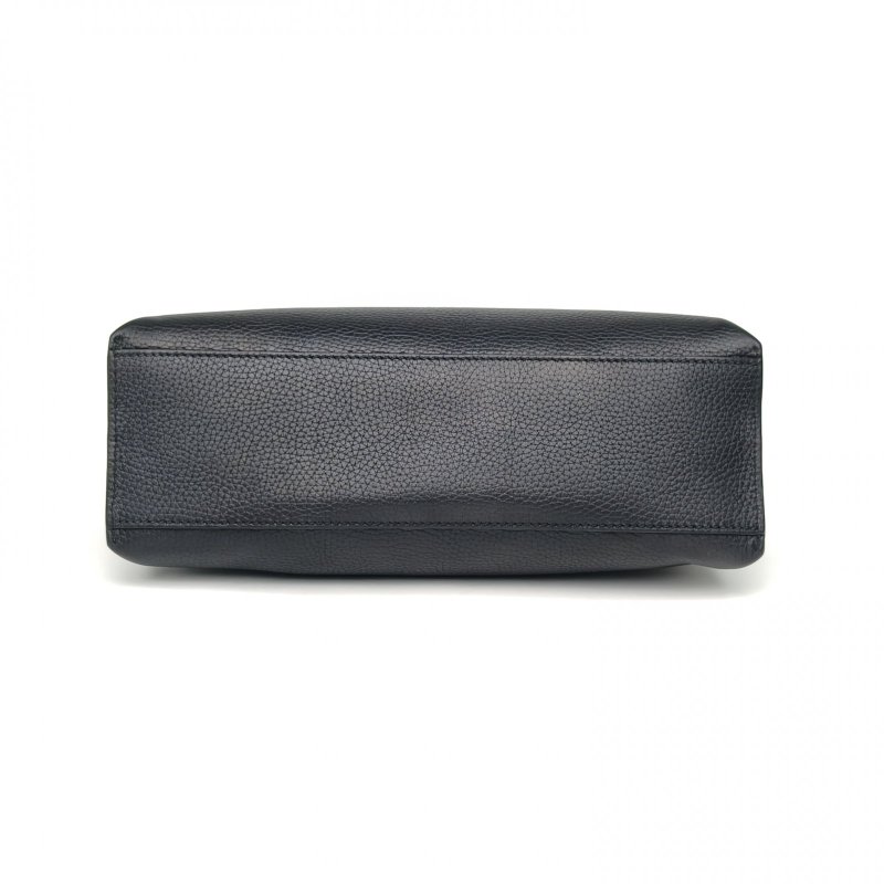 GUCCI 黑色牛皮銀扣Bamboodaily竹節扣手提斜挎包肩背包-4