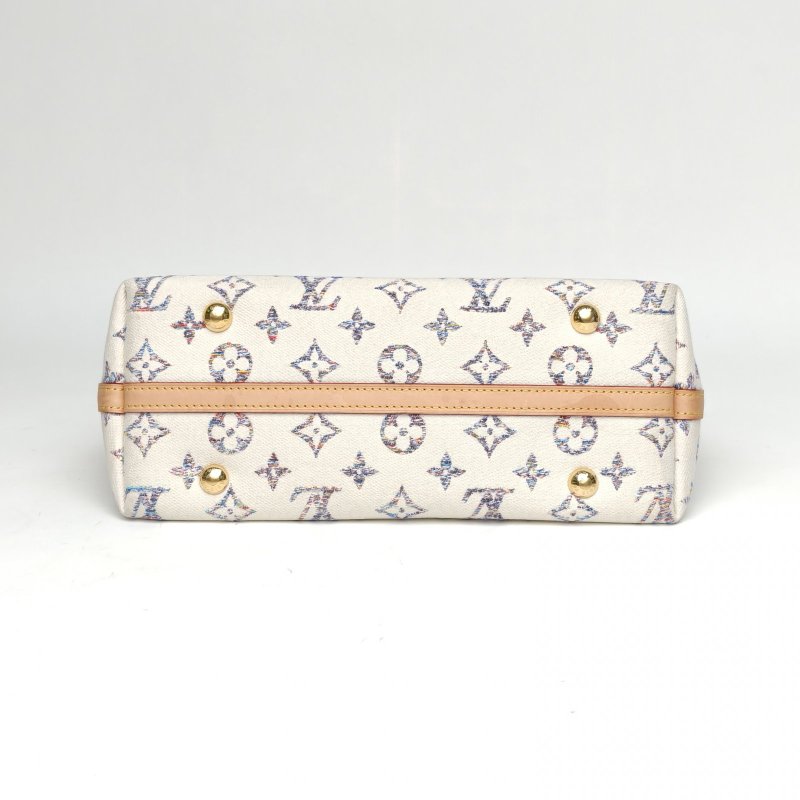 LOUIS VUITTON CARRYALL小號29米白色牛皮/帆布晶片航海系列肩背包-4