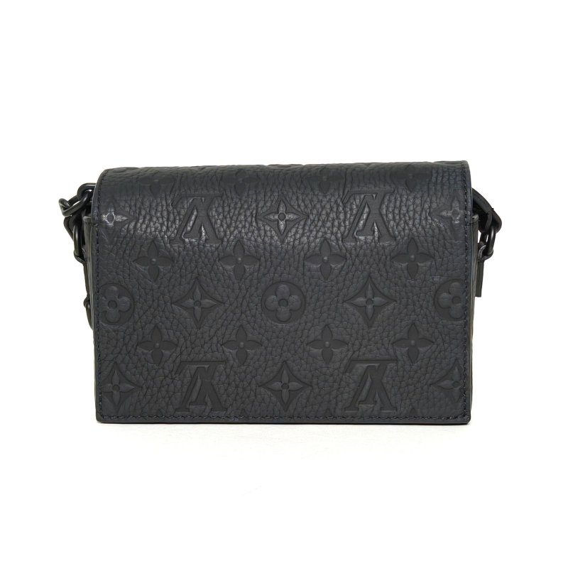 LOUIS VUITTON Steamer盒子包黑色牛皮晶片肩背包-2