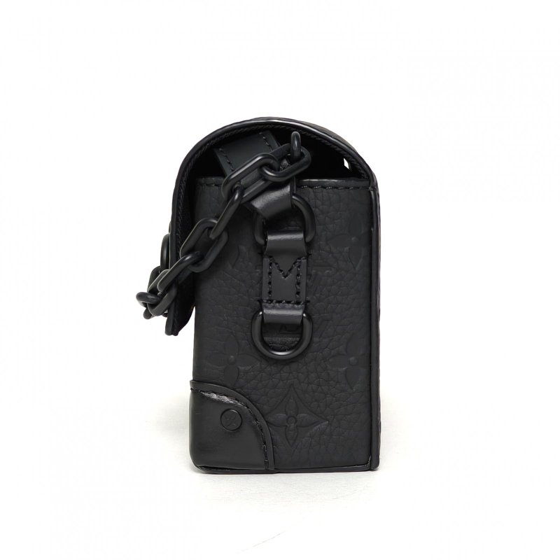 LOUIS VUITTON Steamer盒子包黑色牛皮晶片肩背包-3