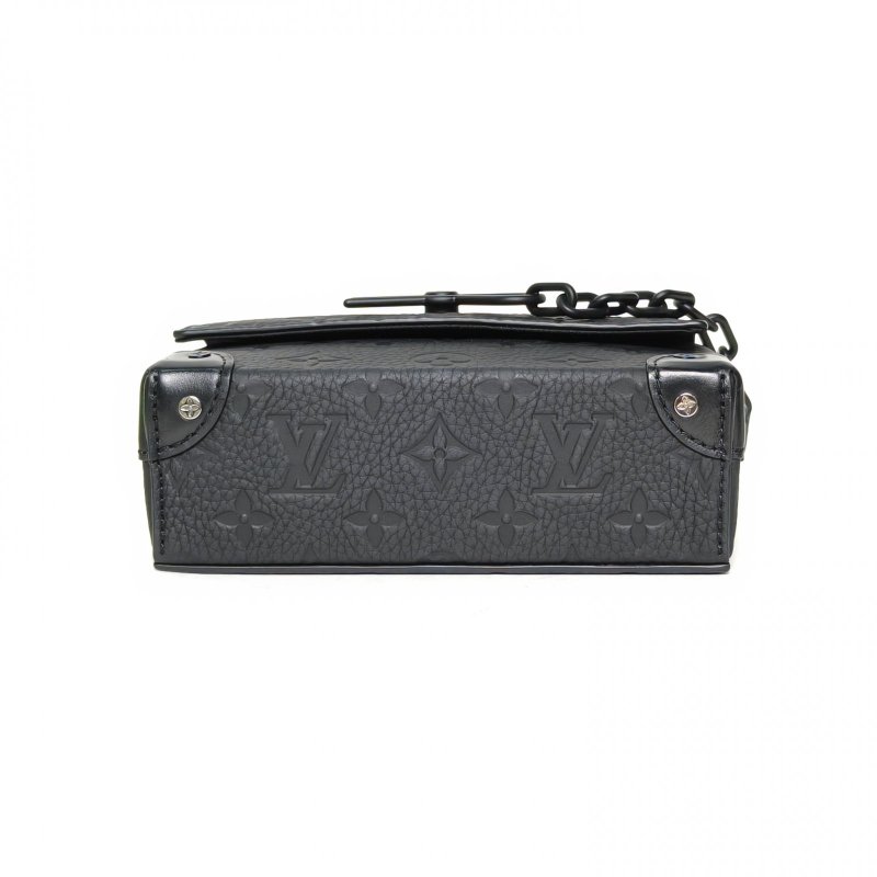 LOUIS VUITTON Steamer盒子包黑色牛皮晶片肩背包-4