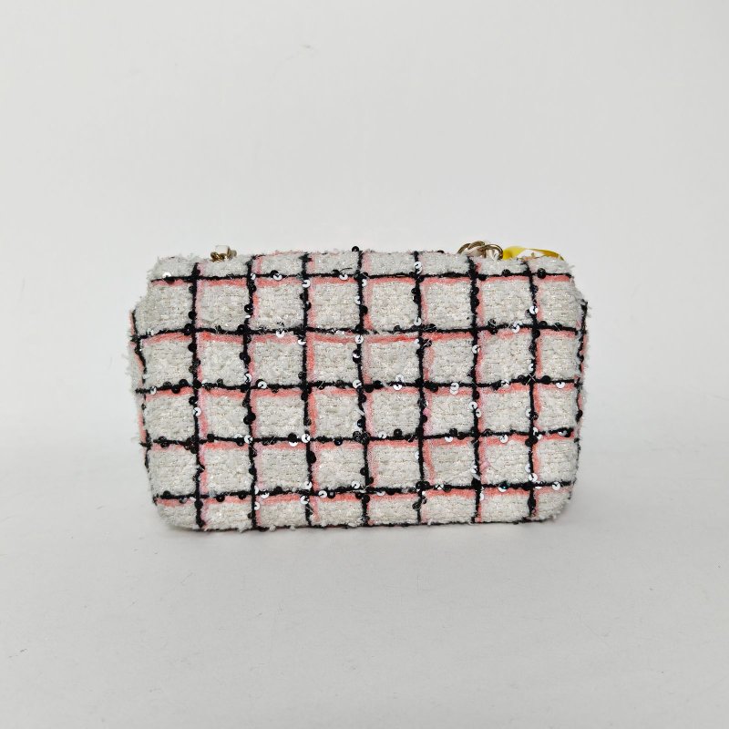 CHANEL CF口蓋包大Mini拼色毛呢晶片開金扣24S肩背包-2