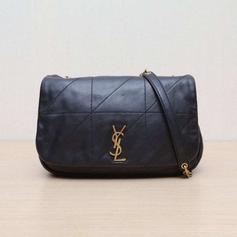 SAINT LAURENT JAMIE43Logo標識鏈條黑色羊皮金扣肩背包-1