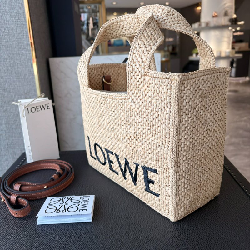 LOEWE 小型Font 拉菲草手提包-1