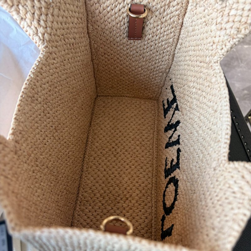 LOEWE 小型Font 拉菲草手提包-4