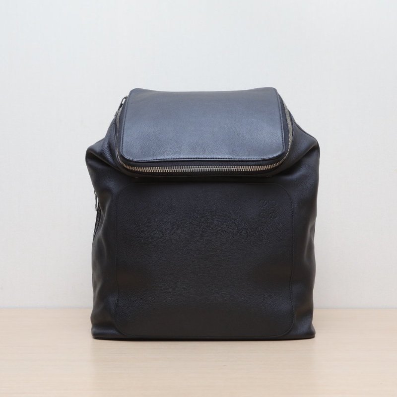 LOEWE 黑色牛皮GoyaBackpack雙肩包肩背包-1