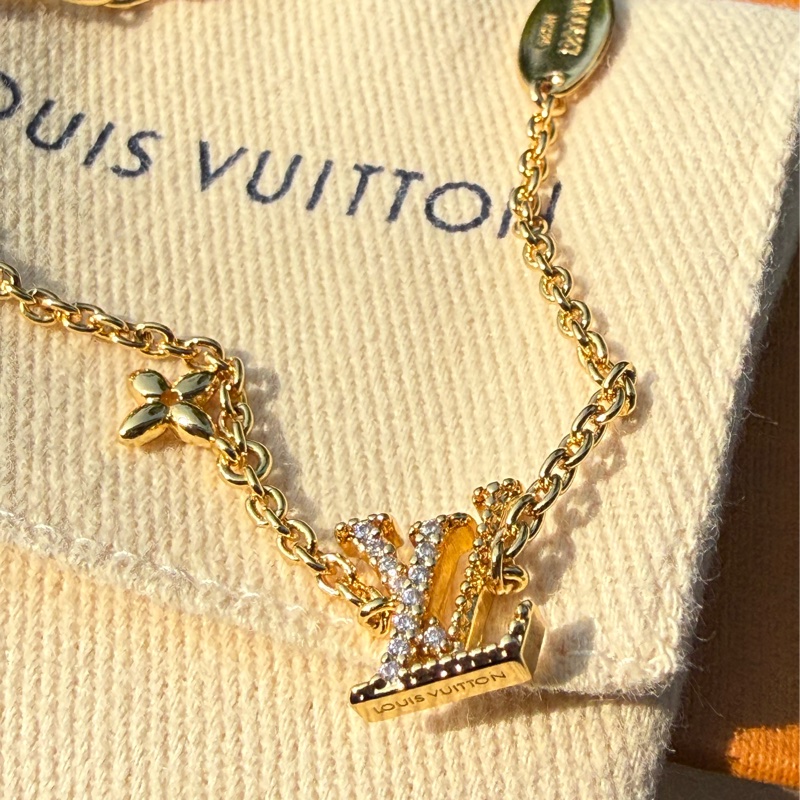 全新LV lconic金色字母水鑽手鍊M00587-4