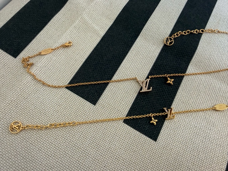 全新LV lconic金色字母水鑽手鍊M00587-7