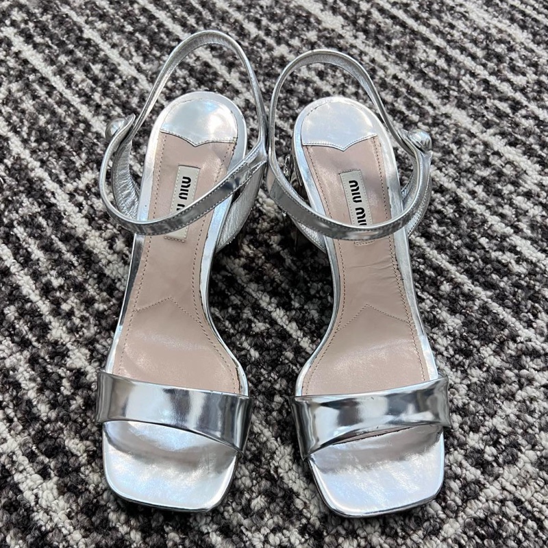99新miumiu水晶高跟鞋 跟高7cm 37.5碼  🈚附件-1