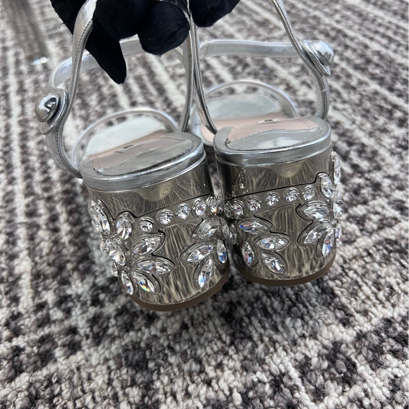 99新miumiu水晶高跟鞋 跟高7cm 37.5碼  🈚附件-3