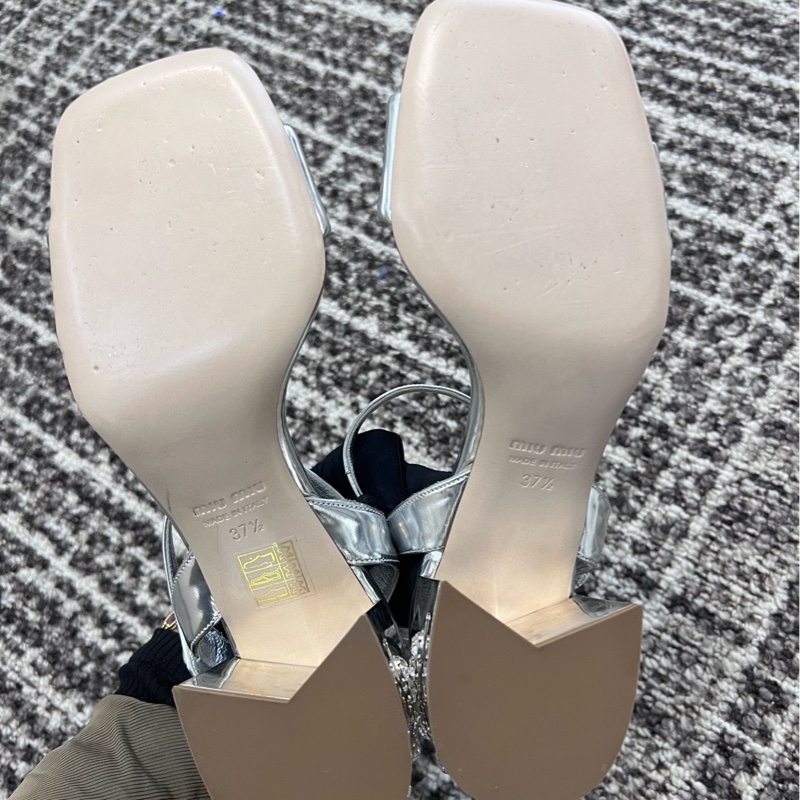 99新miumiu水晶高跟鞋 跟高7cm 37.5碼  🈚附件-5