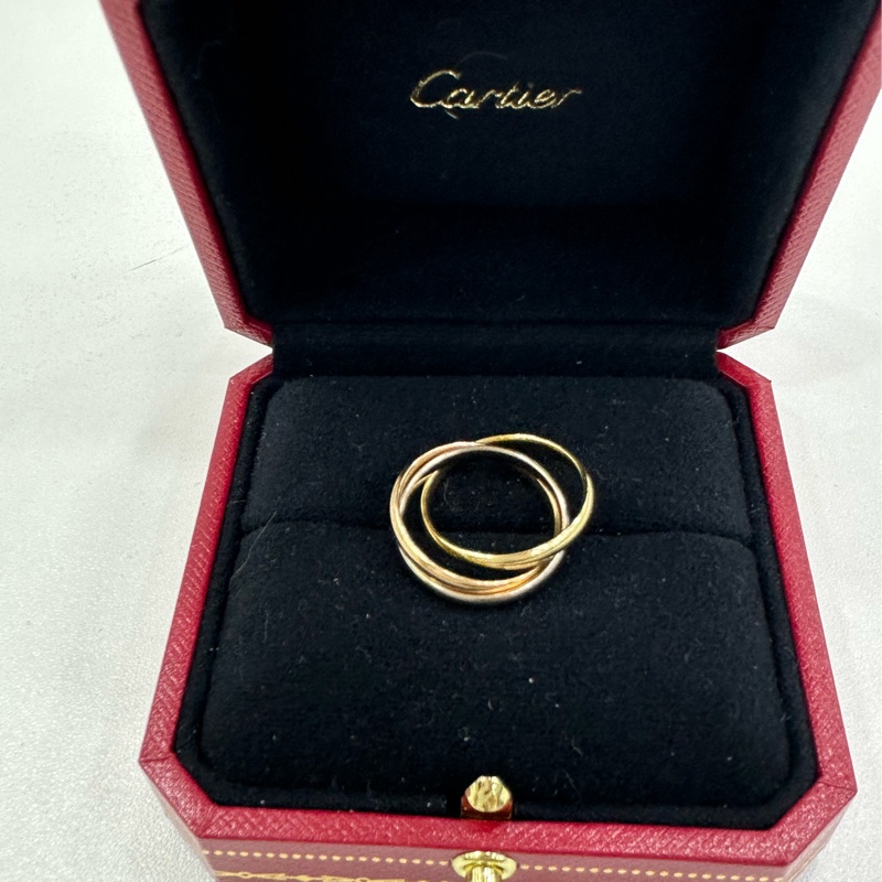 Cartier卡地亞 Trinity系列 18k三環戒指 50碼 24年 卡 購證-1