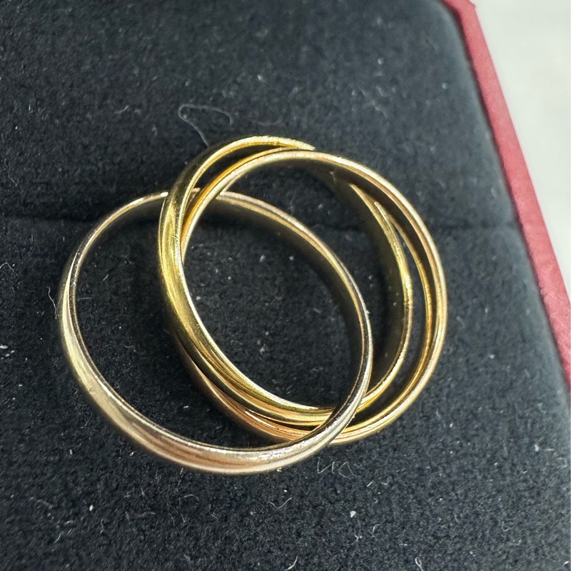 Cartier卡地亞 Trinity系列 18k三環戒指 50碼 24年 卡 購證-2