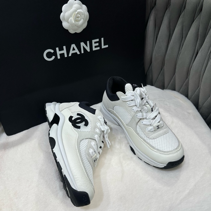 98新 CHANEL香奈兒  黑白熊貓網面  尺碼 37-2