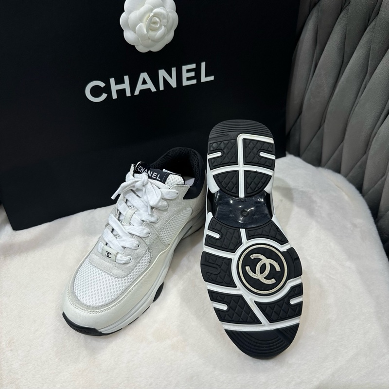 98新 CHANEL香奈兒  黑白熊貓網面  尺碼 37-7