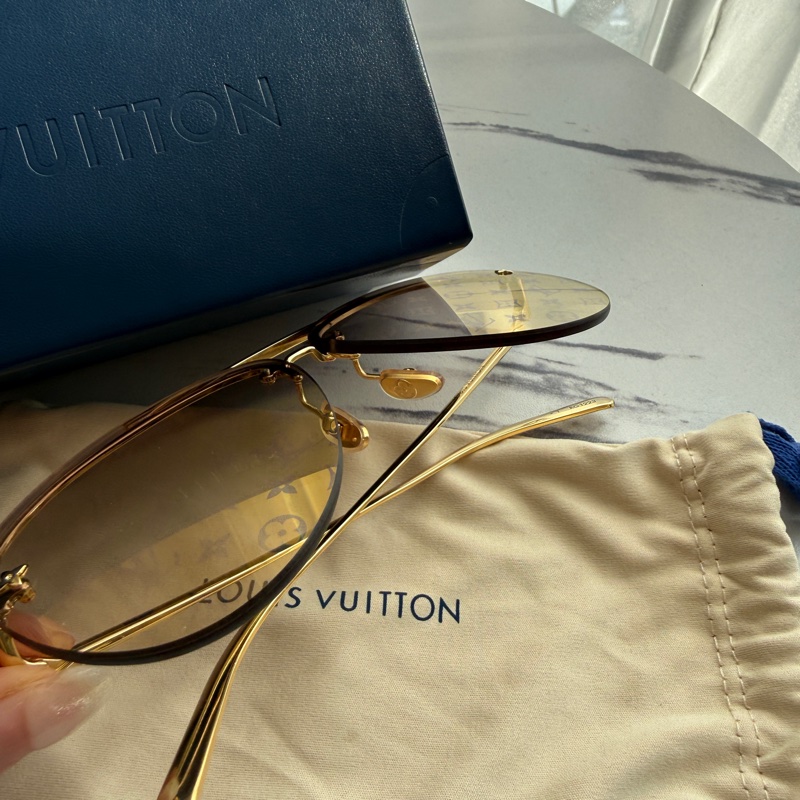 lv漸層飛行員墨鏡真的很好看🥲🖤🖤-7