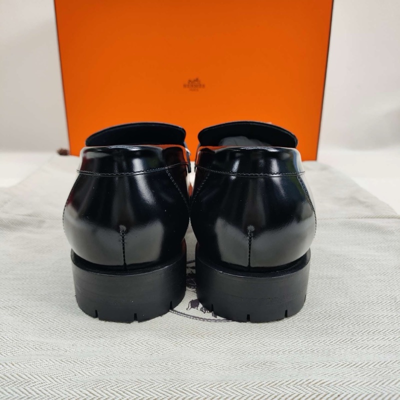 HERMES愛馬仕 Faubourg 小牛皮 圓頭套腳 樂福鞋 35碼-4