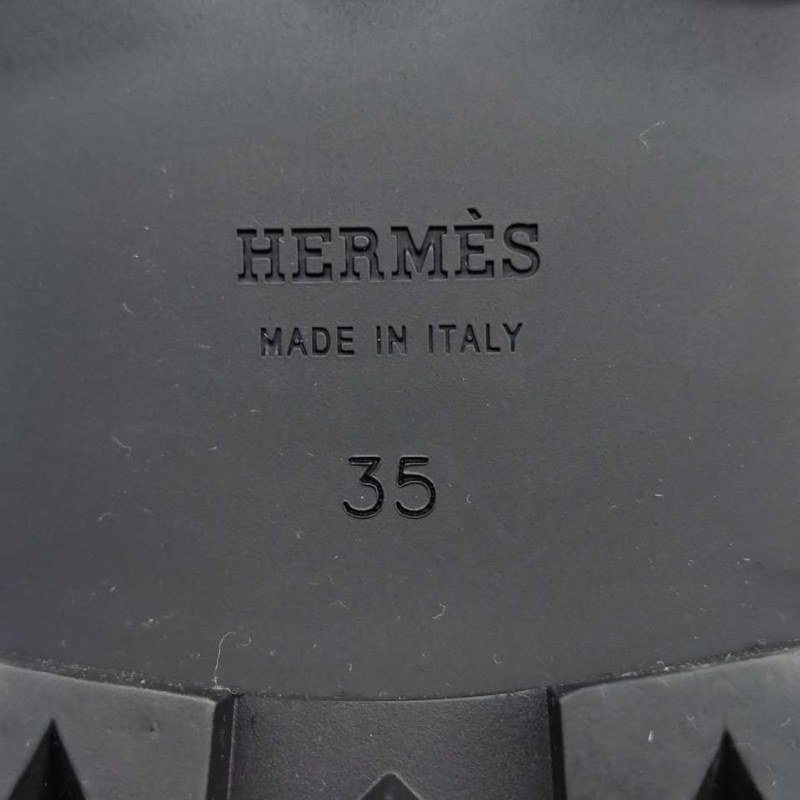 HERMES愛馬仕 Faubourg 小牛皮 圓頭套腳 樂福鞋 35碼-5